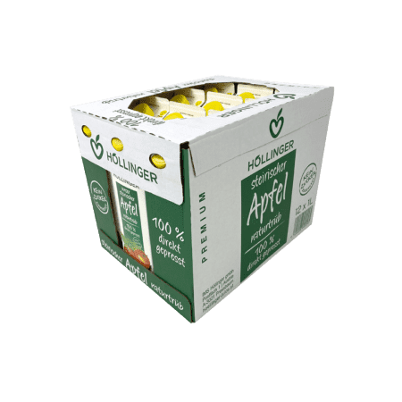 Höllingers Steirischer Apfelsaft naturtrüb Werksverkauf-Karton mit 24x1Liter Packungen 100% direkt gepresst.