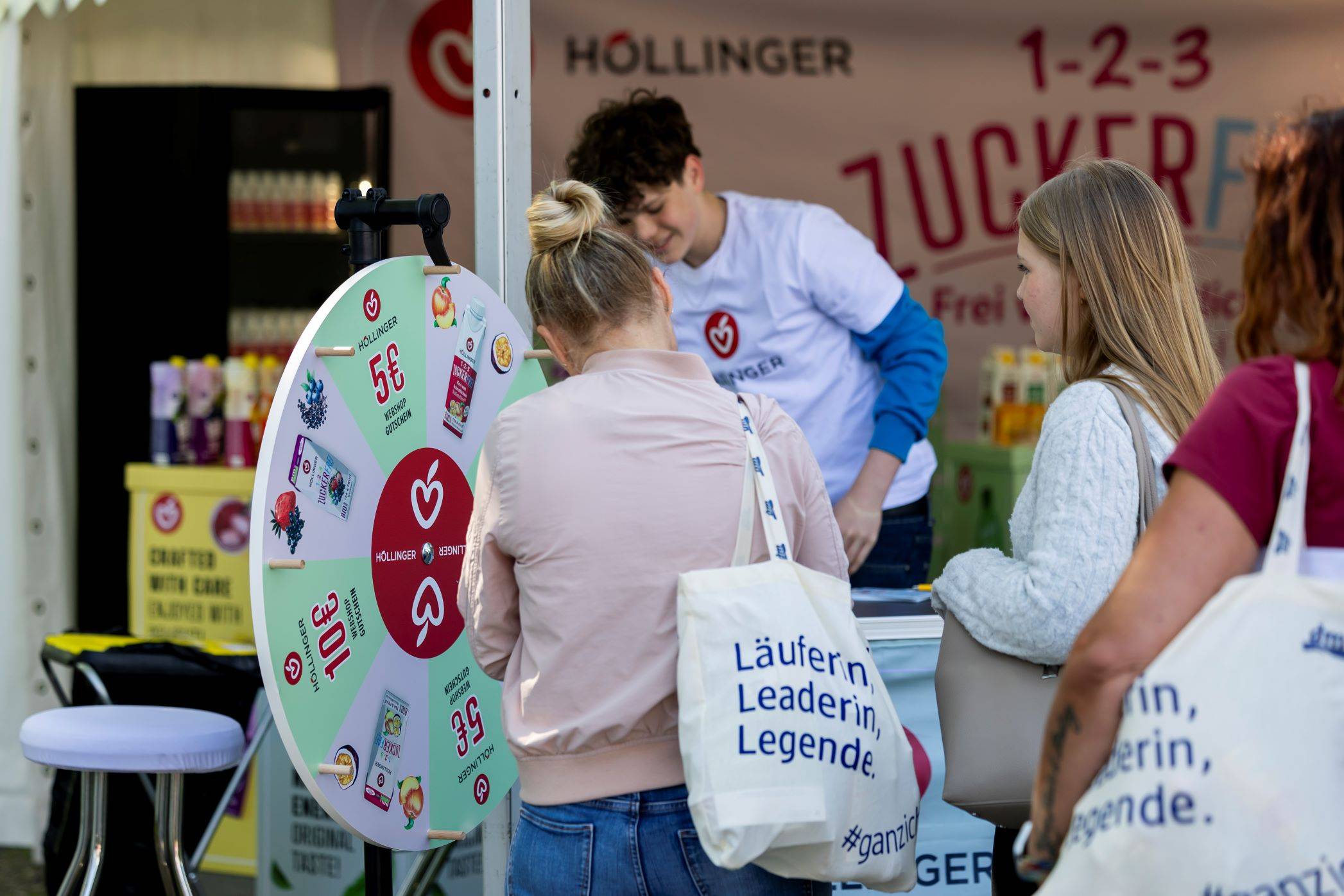 Glücksrad Frauenlauf.